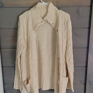 Cream Cable Knit Women's Sweater